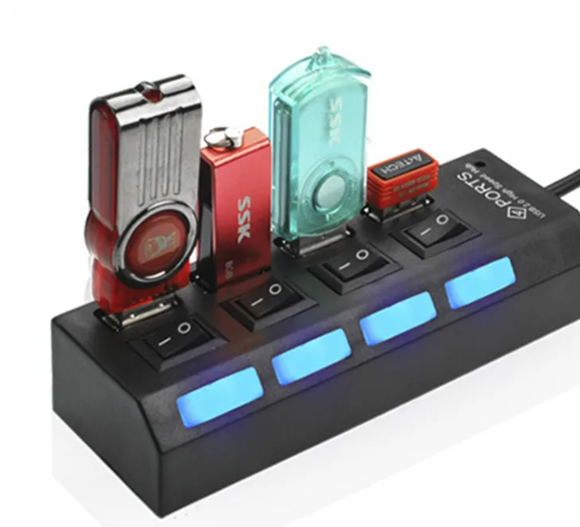 Hub de 4 puertos: Cable adaptador USB2.0