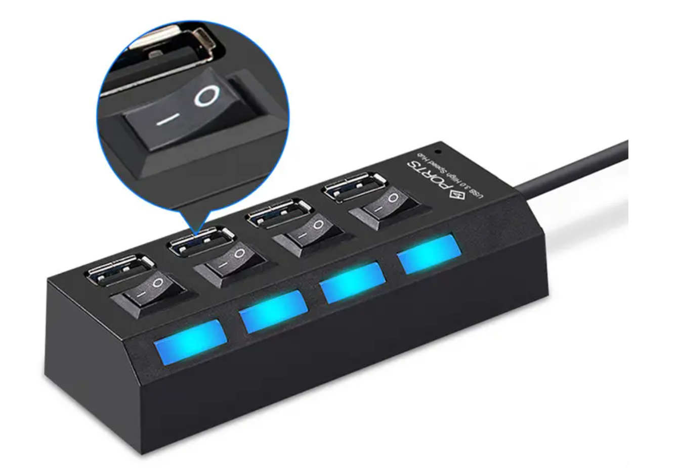 Hub de 4 puertos: Cable adaptador USB2.0