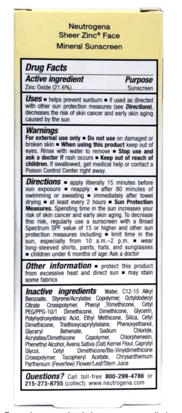 PROTECTOR SOLAR NEUTROGENA SHEER ZINC SPF50