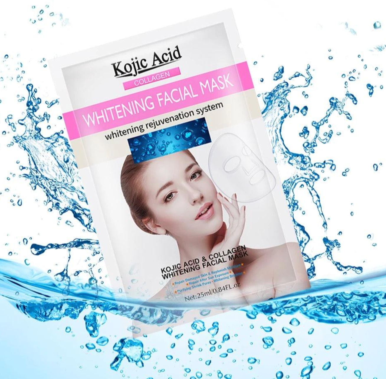 MASCARILLA FACIAL BLANQUEADORA CON ÁCIDO KÓJICO Y COLÁGENO