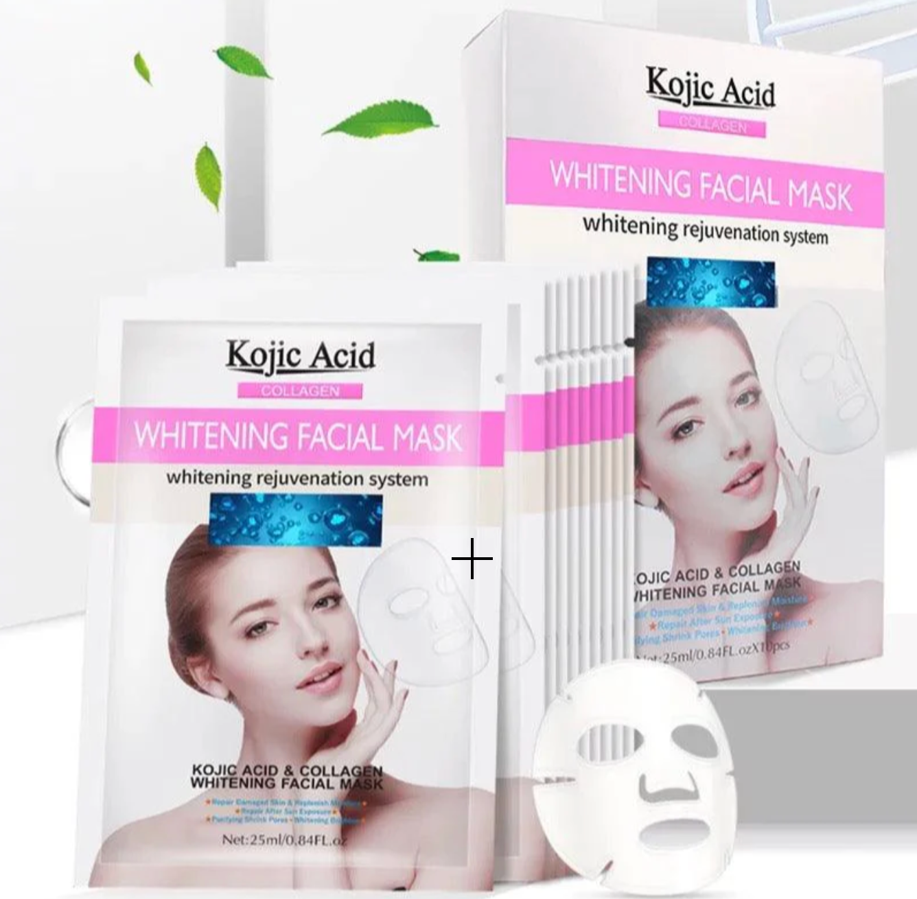 MASCARILLA FACIAL BLANQUEADORA CON ÁCIDO KÓJICO Y COLÁGENO