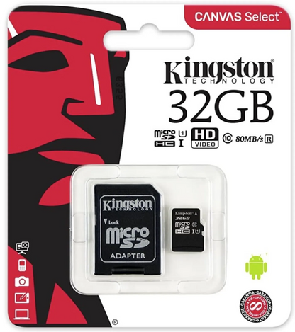 Tarjeta microSD Kingston Clase 10 velocidades de UHS-I  32gb