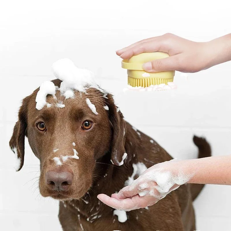 Cepillo de baño de silicona suave para mascotas