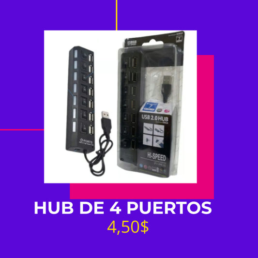 Hub de 4 puertos: Cable adaptador USB2.0